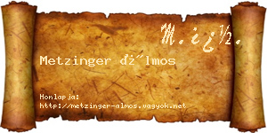 Metzinger Álmos névjegykártya
